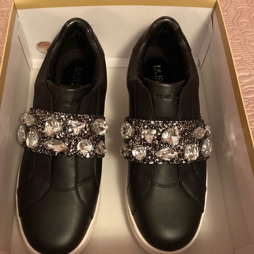 Michael Kors Kenna Leather Studded Sneakers Size 9.5 - Picture 8 of 8